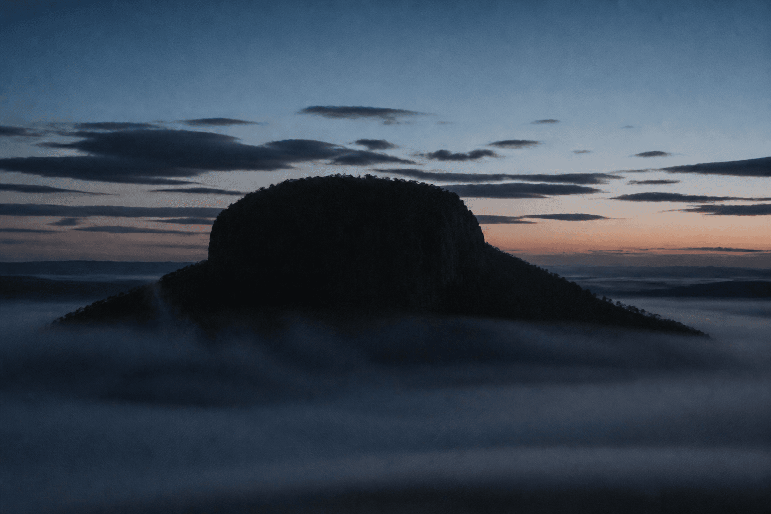 Hanging Rock rising above the surrounding landscape