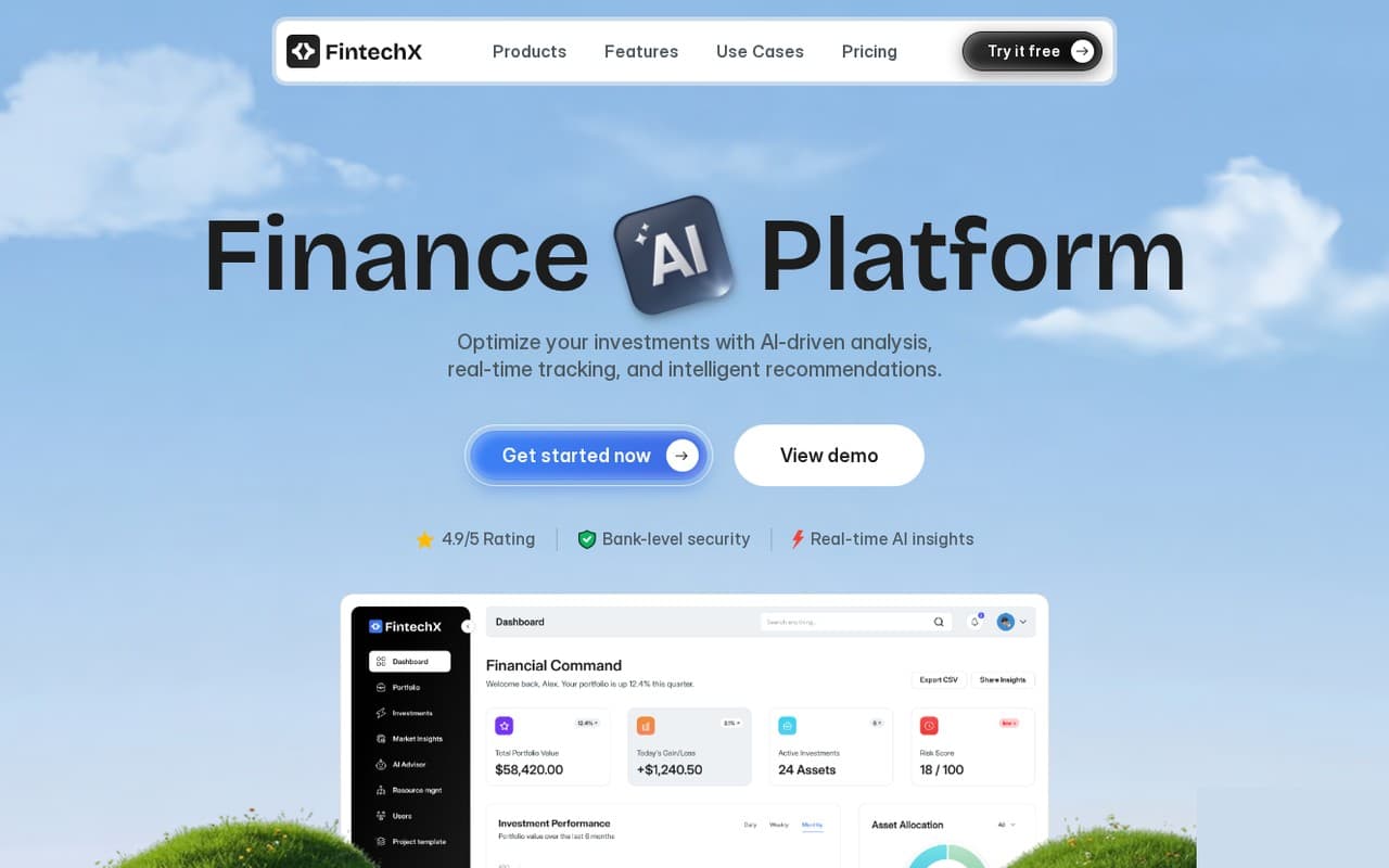 FintechX site hero
